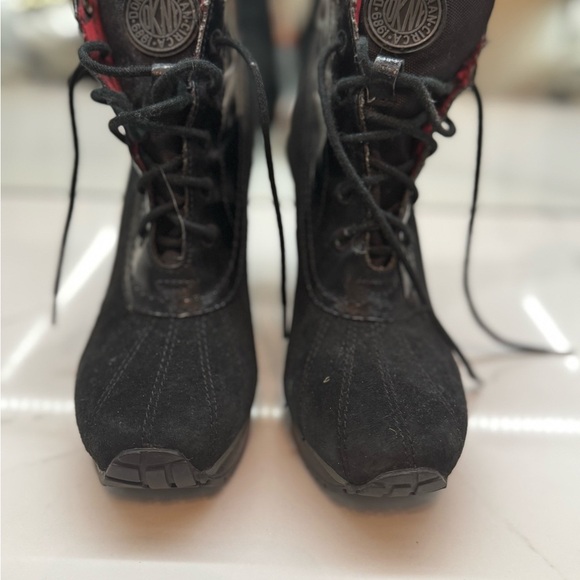 DKNY Black Water Proof High Heel Boots - Picture 2 of 5